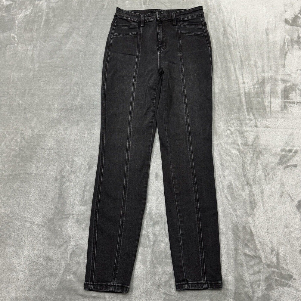 Flying Monkey Jeans Womens 28 Black Ultra High Rise Skinny Stretch Preppy Denim